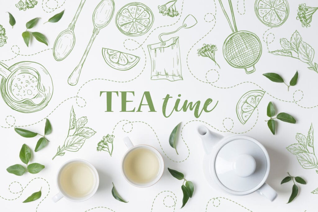 TeaTime Tasses de thé autour d'un TeaTime