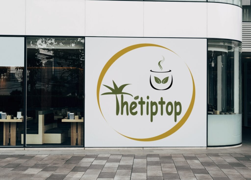 Façade d'une boutique ThéTipTop Devanture d'une boutique avec le logo ThéTipTop
